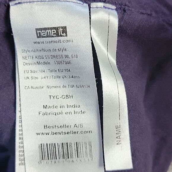 NAME IT LILAC PURPLE FLORAL SLEEVELESS DRESS, SIZE 3-4 YEARS - Picture 8 of 9